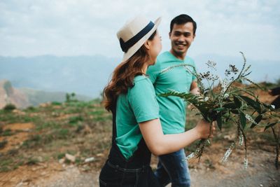 picking flowers
